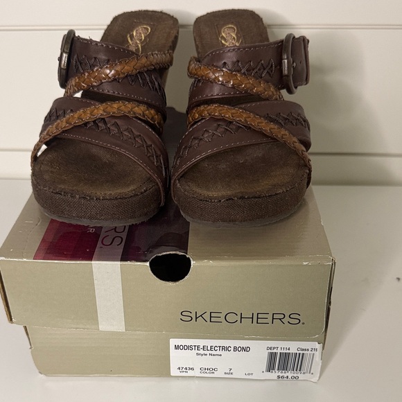 Skechers Shoes - Skechers Women’s Brown Braided Slide Sandals 7